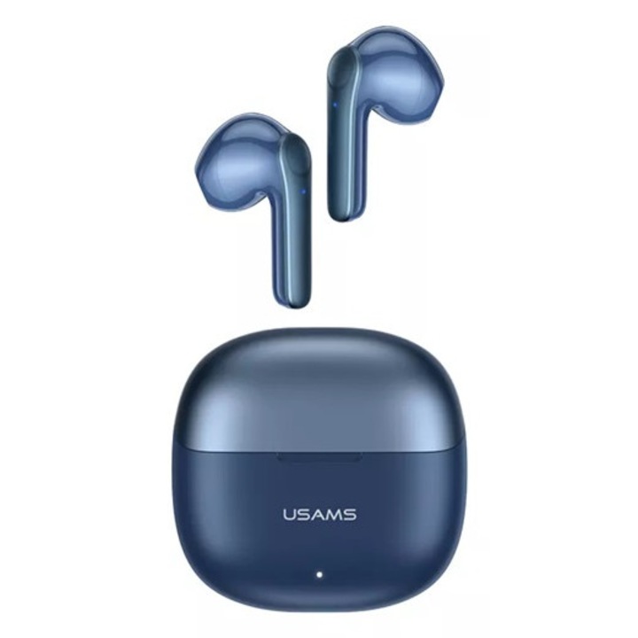Usams xh03 bluetooth fülhallgató sztereo, v5.1, tws, mikrofon, zajszűrő + töltőtok, sötétkék