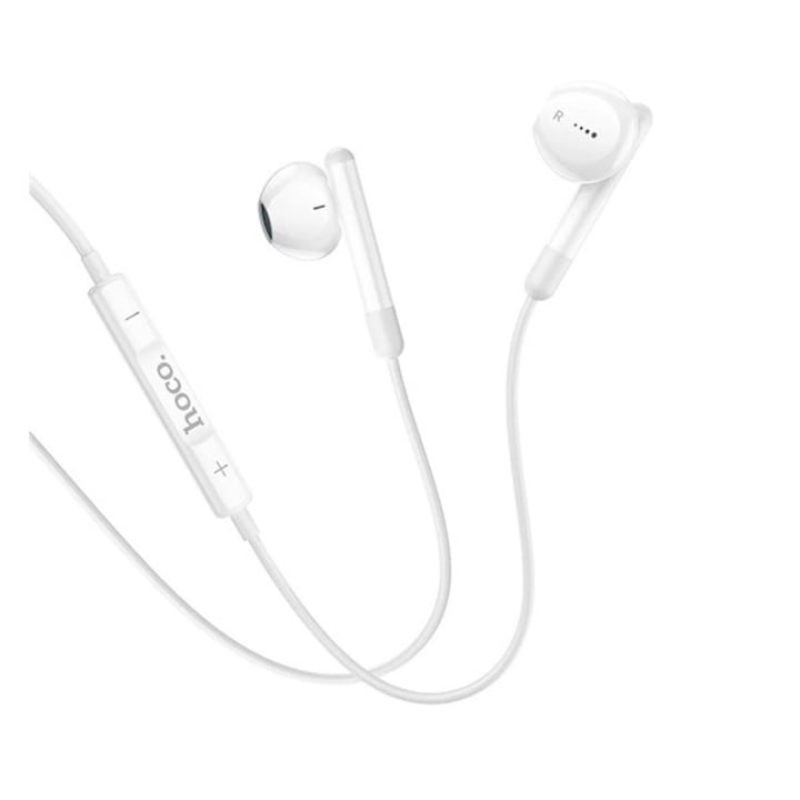 Căști Hoco m93 stereo, Type-C, microfon, buton de preluare apel, alb