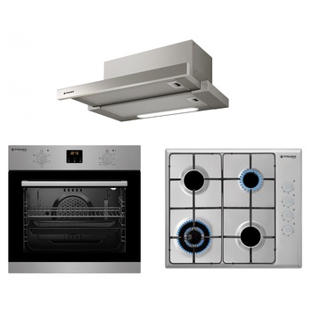 Pachet Pyramis HOME COMFORT, cuptor electric digital 5 functii, plita cu gaz, arzator wok si hota telescopica turbo Pachet Pyramis HOME COMFORT, cuptor electric digital 5 functii, plita cu gaz, arzator wok si hota telescopica turbo