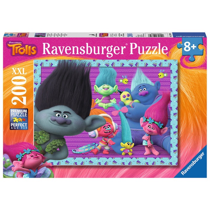 Dreamworks Trolls Poppy and Friends puzzle, 200 darab, XXL