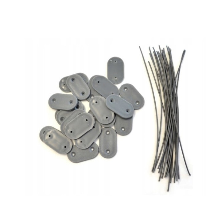 Clipsuri montare gard, Dixiestore, 26 bucati, Plastic, Gri