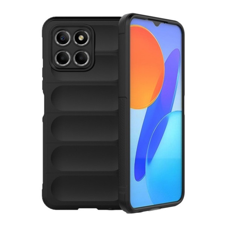 Gigapack szilikon mobiltelefon tok, ütésállóság, kameravédő, 3d, fekete, kompatibilis: Honor 70 Lite 5G / X6, 2022, / X8 5G