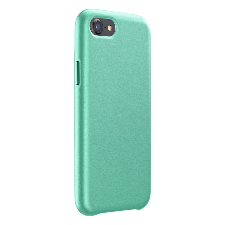 Cellularline elite műanyag mobiltelefon tok, mikrofiber belső, valódi bőr hátlap, világoszöld, kompatibilis: Apple iPhone SE 3, 2022, / iPhone 7 4.7 / iPhone 8 4.7