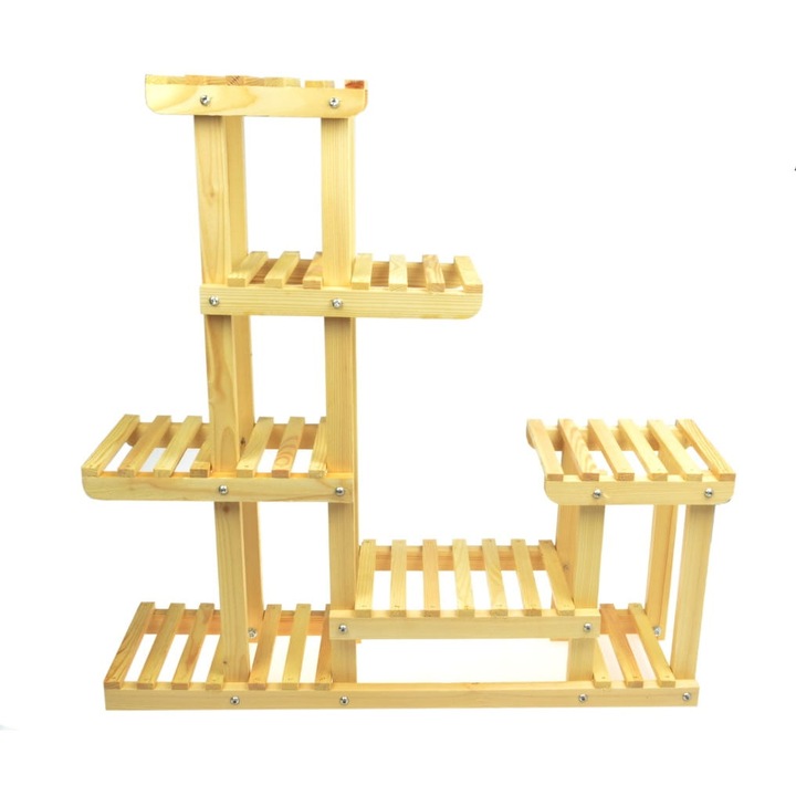 Suport de flori, Diexiestore, 73 x 72 cm, Lemn, Natural