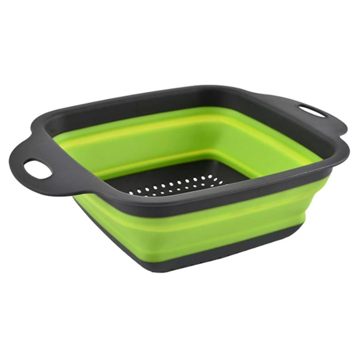 Strecuratoare pliabila HUH-0001, Plastic, Gri/Verde