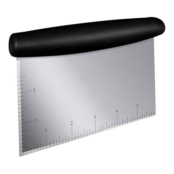 Spatula gradata pentru taiere aluat HUH-0021, Inox, Argintiu/Negru