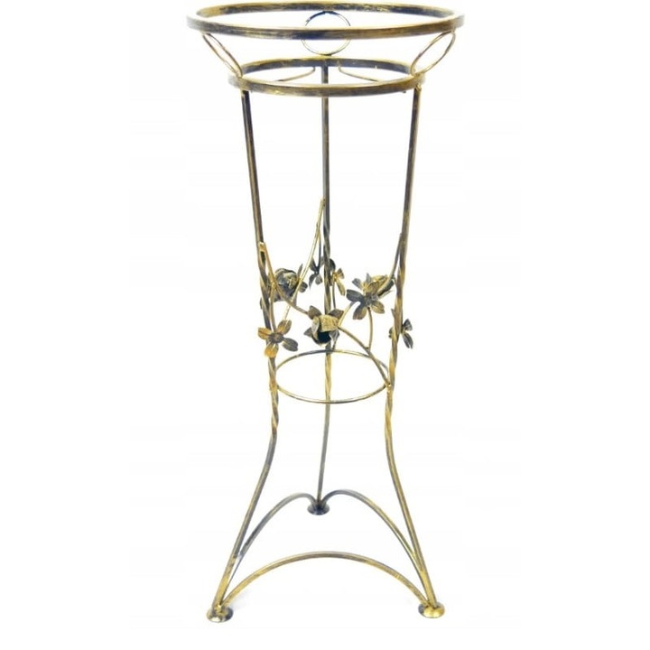 Suport de flori, Dixiestore, 73 cm, Metal, Auriu