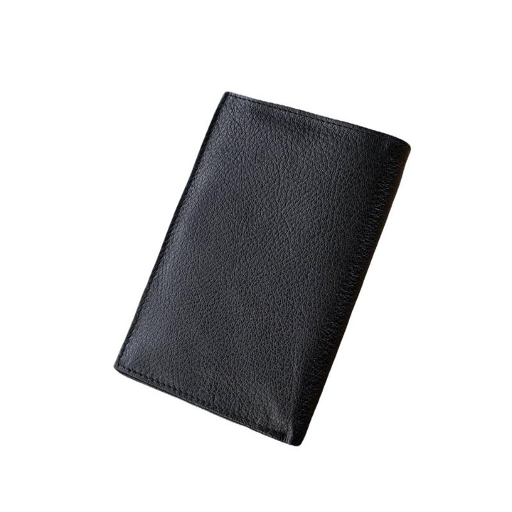 Portofel Paolo Peruzzi, Piele naturala, 10x15x1cm, Negru