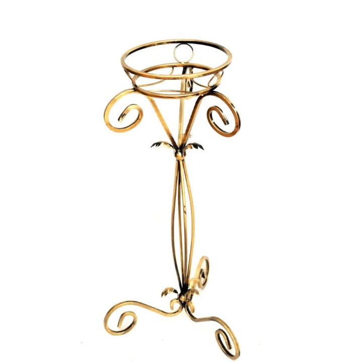 Suport de flori, Dixiestore, 85 cm, Metal, Auriu