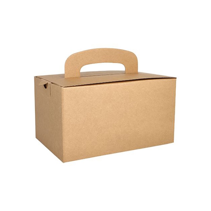 Set 20 bucati, cutie catering din carton, tip lunchbox, 22x15x12cm