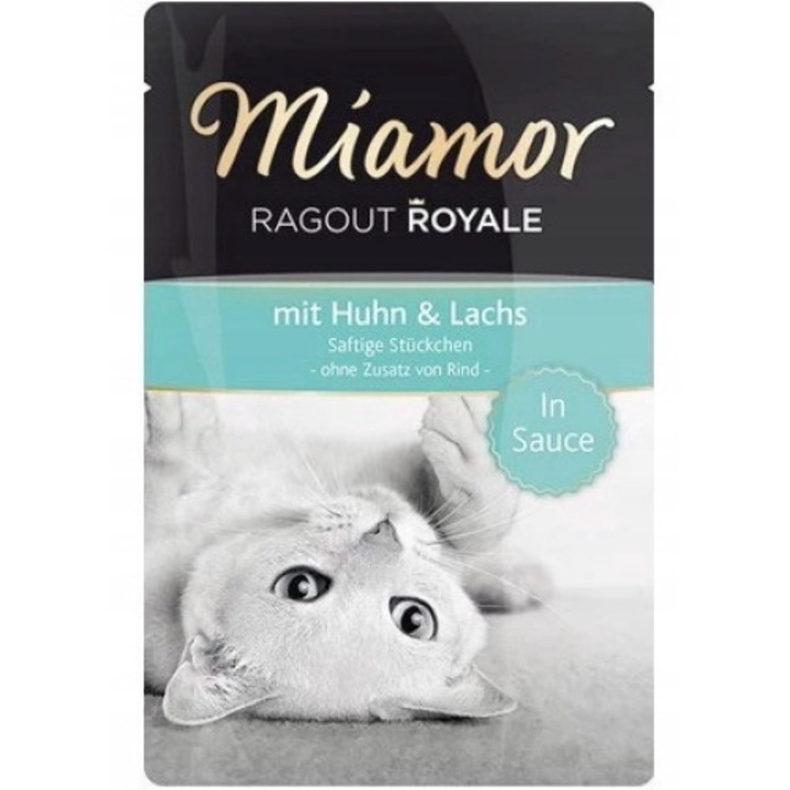 Hrana pentru pisici, Miamor, In sos, Somon/Pui, Vitamine, 100 g