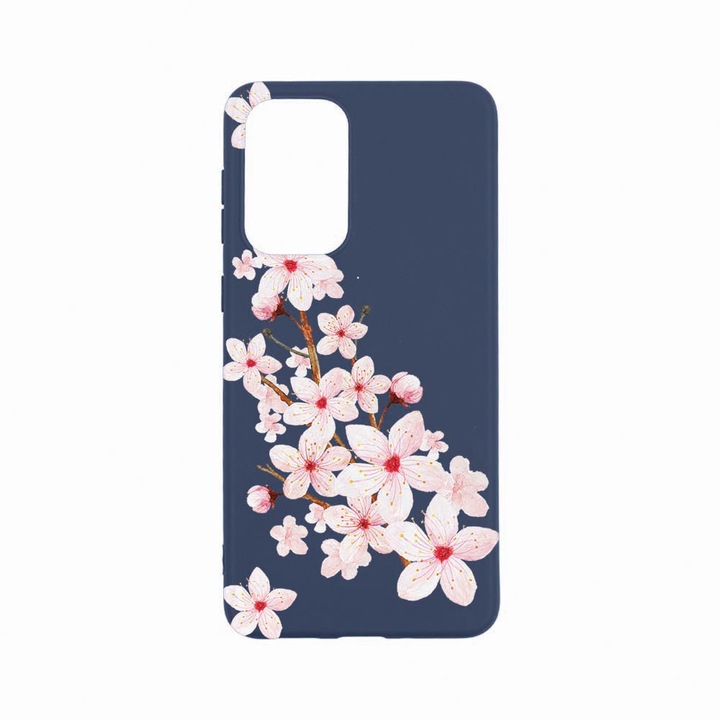 Husa Silicon, Compatibila Cu Xiaomi Redmi Note 11 Pro, Spring Flower, Rezistenta la uzura, Albastru Navy AB 62