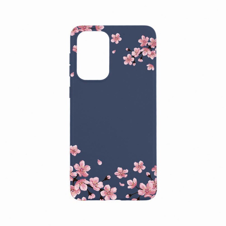 Husa Silicon, Compatibila Cu Xiaomi Redmi Note 11 Pro, Pastel colors - flowers, Rezistenta la uzura, Albastru Navy AB 694
