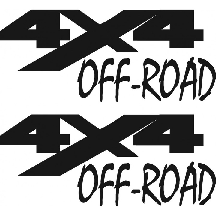 Sticker x2, 4x4 Off Road 2, Negru, 30cm