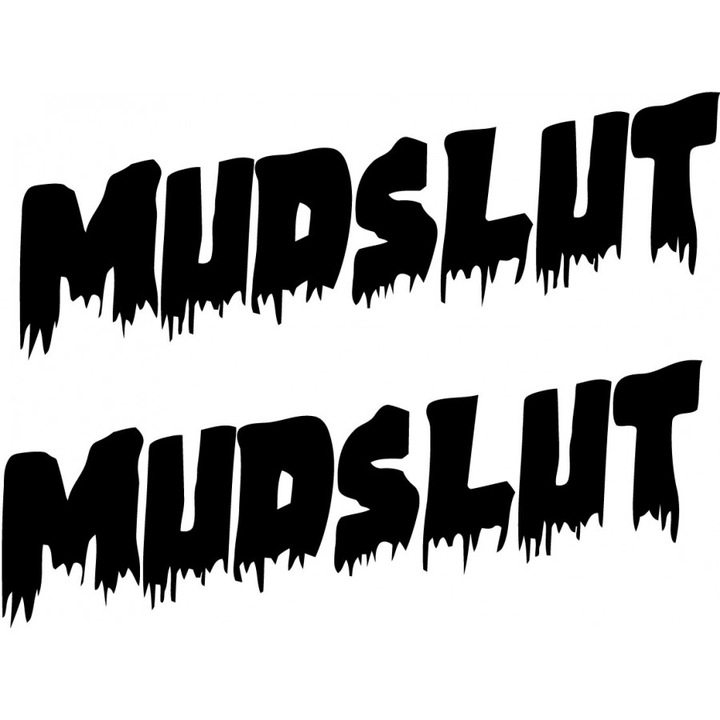 Sticker x2, Mudslut Off Road, Negru, 25cm