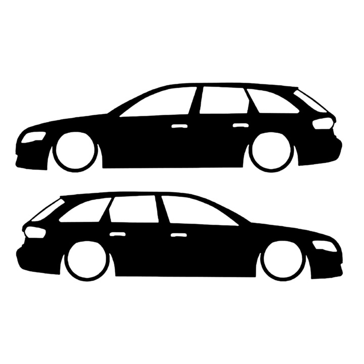 Sticker x2, Audi A4 B8 Avant, Negru, 20cm
