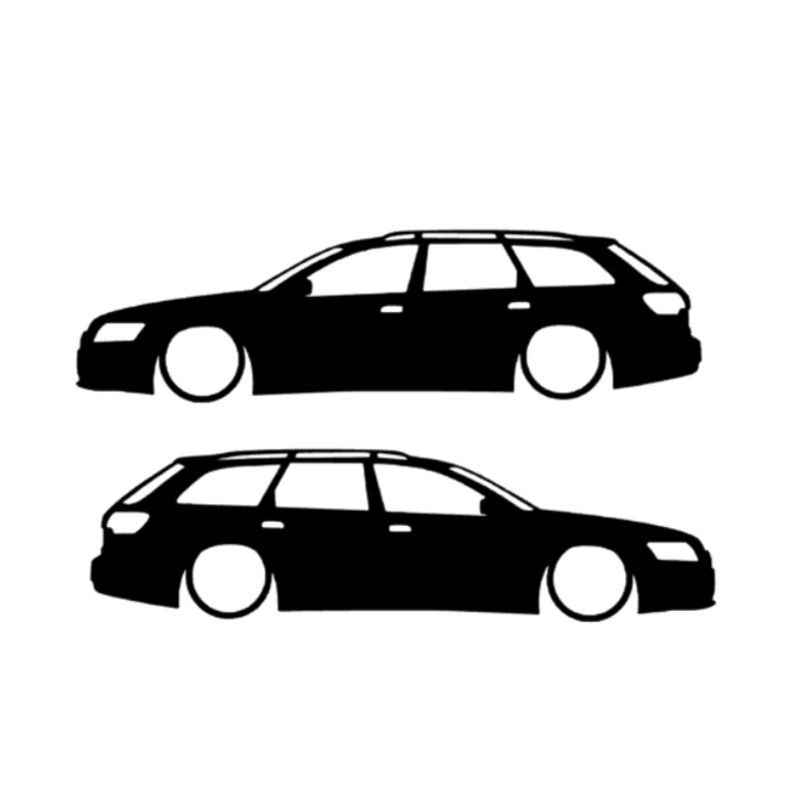 Sticker x2, Audi A6 C6 Avant, Negru, 20cm