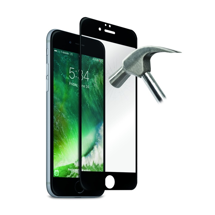 Стъклен протектор PURO Full Edge за iPhone 8 и iPhone 7, Черна рамка