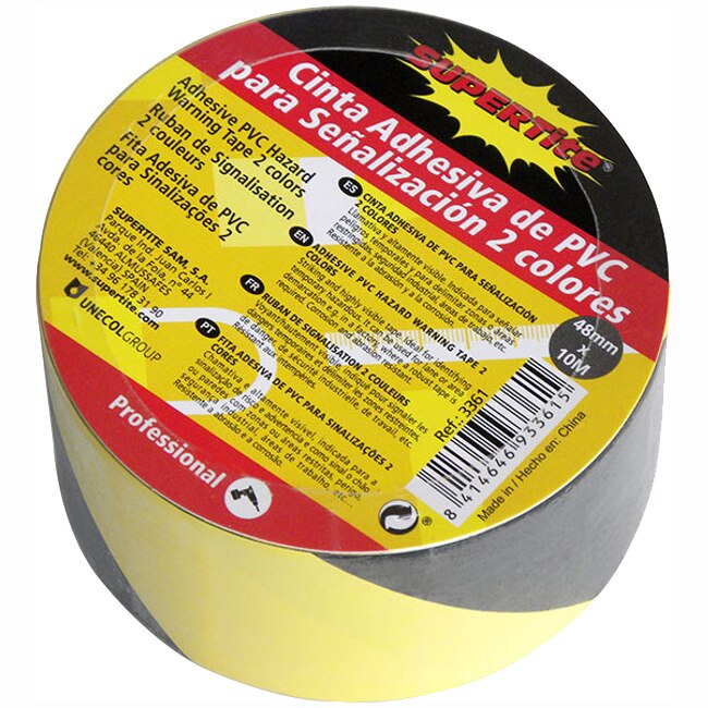 Banda semnalizare bicolor PVC Supertite, 48mm x 10m