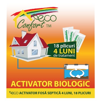 Bioactivator intretinere fosa septica 4 luni Eco Confort, 18 plicuri x 25g Bioactivator intretinere fosa septica 4 luni Eco Confort, 18 plicuri x 25g