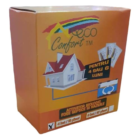 Bioactivator intretinere fosa septica Eco Confort, 4 luni, 18 plicuri x 25g