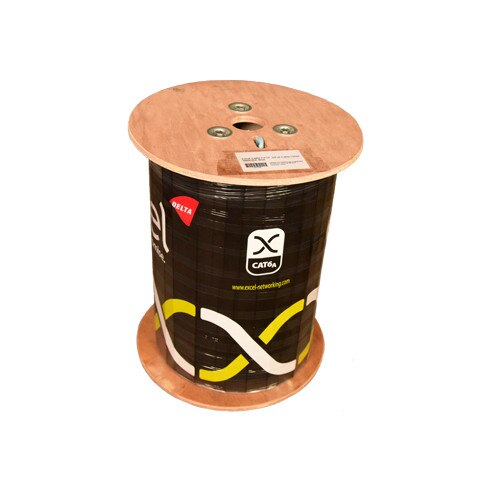 Cablu F/FTP Excel Networking Cat 6A albastru rola de 500m cupru solid 23 AWG 500 MHz