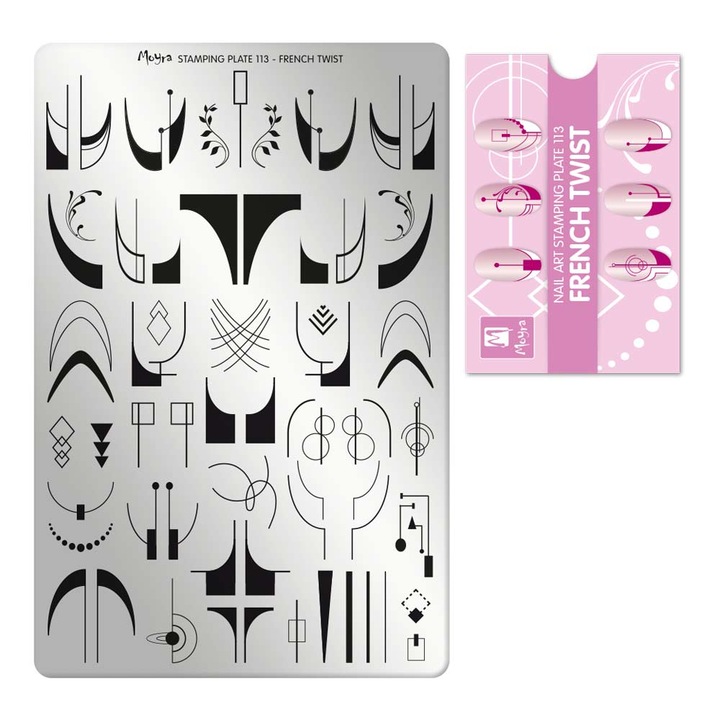 Matrita pentru stampila, Moyra 113, French Twist, gri-negru