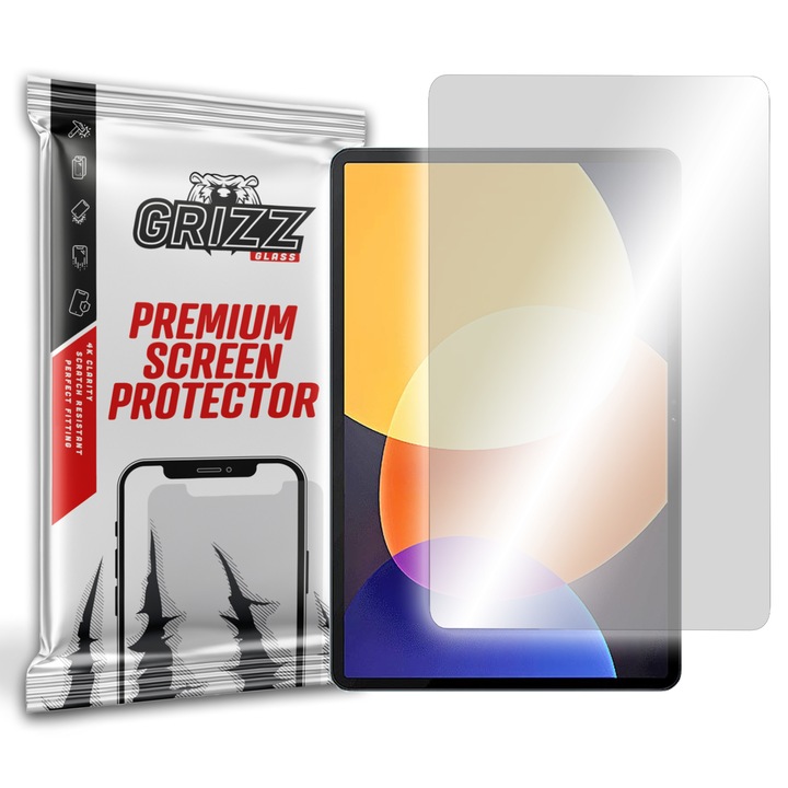 Set de sticla hibrida de protectie GrizzGlass HybridGlass, pentru Xiaomi Pad 5 Pro, 2 buc, Transparent