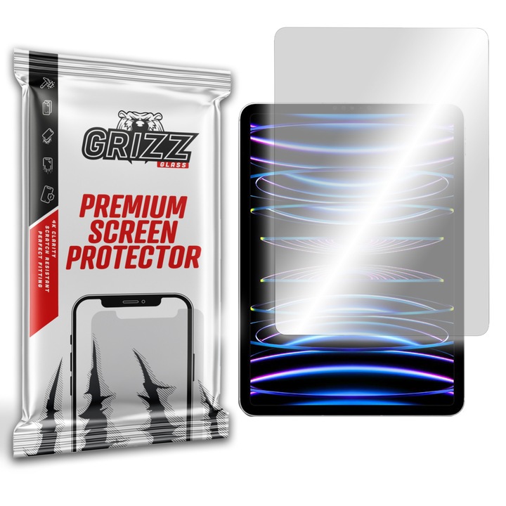 Sticla hibrida de protectie GrizzGlass HybridGlass, pentru Apple iPad Pro 11 2022, Transparent