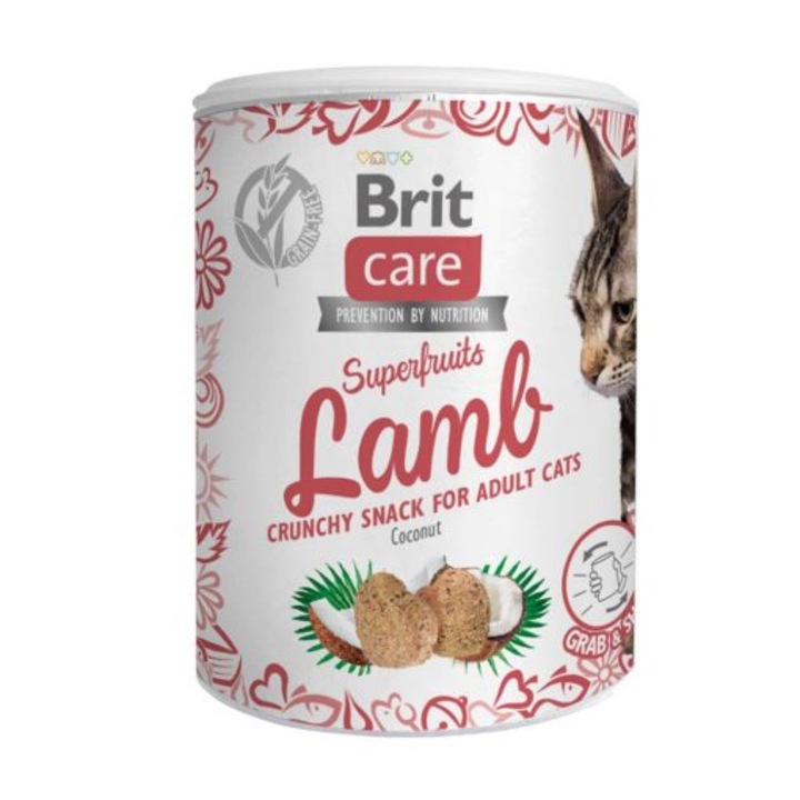 Jutalmak macskáknak, Brit Care Superfruits báránnyal, 100 gr