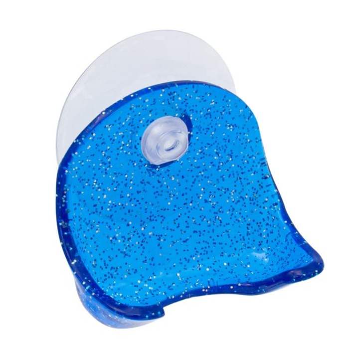 Suport cu ventuza pentru aparat de ras clasic, bic-uri, Albastru, JMB-BBL7104