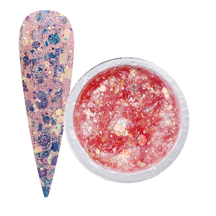 Gel color cu sclipici, Diamond Painting Glitter Gel, 5 gr, Roz 03