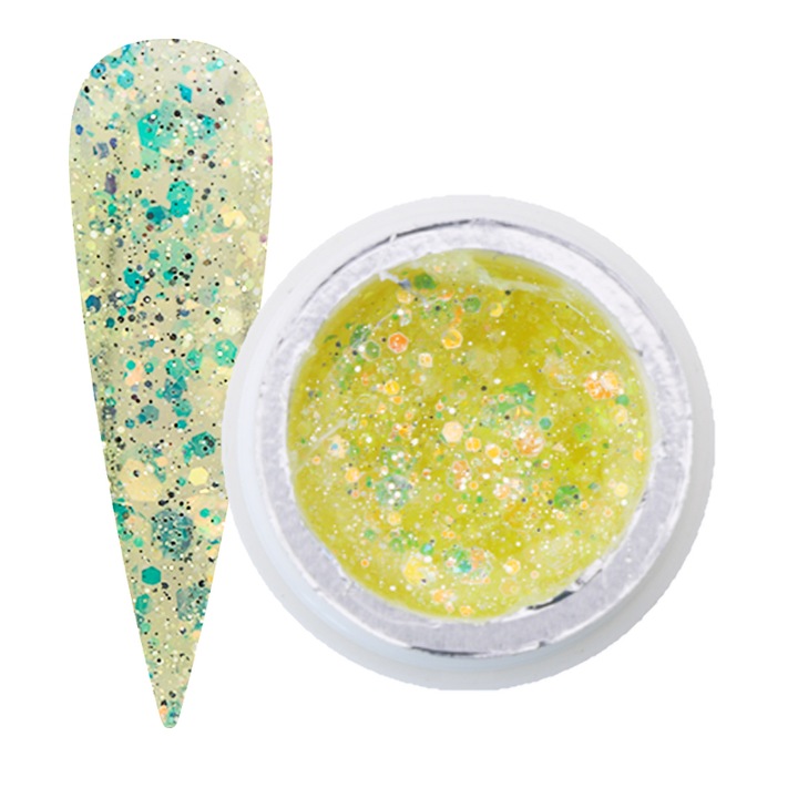 Színes zselé csillámmal, Diamond Painting Glitter Gel, 5 gr, Green 02