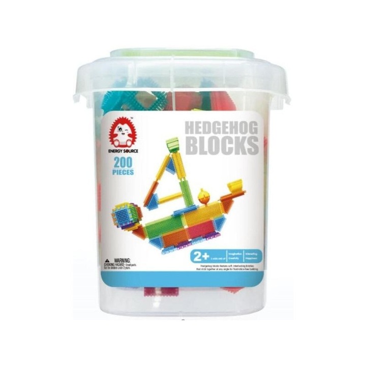 Blocuri de constructie, 3 ani+, 200 articole, Multicolor