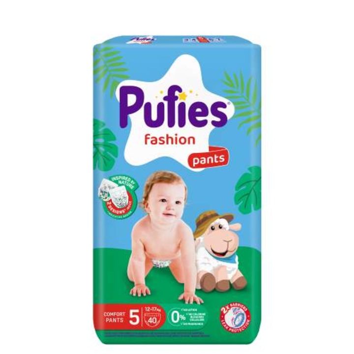 Пелени-гащички Pufies Fashion, Размер 5 Junior, 12-17 кг, 40 броя, Maxi Pack