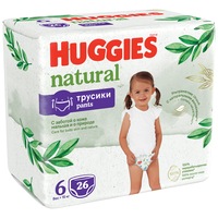 Scutece chilotel Huggies Natural Pants 6, 15+ kg, 26 buc