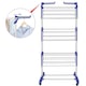 Uscator de rufe cu 3 nivele, pliabil cu suport de umerase, Asos Home, albastru