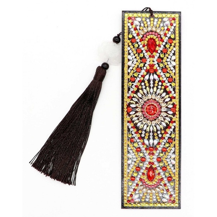 Set de broderie cu diamante 5d Bookmark, Ornament regal, Multicolor