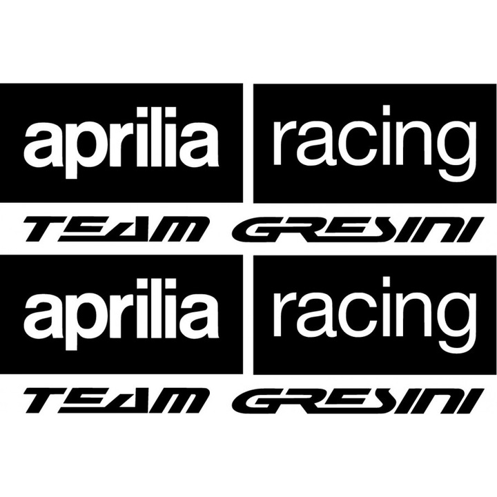 Sticker x2, Aprilia Team Gresini, Alb, 25cm
