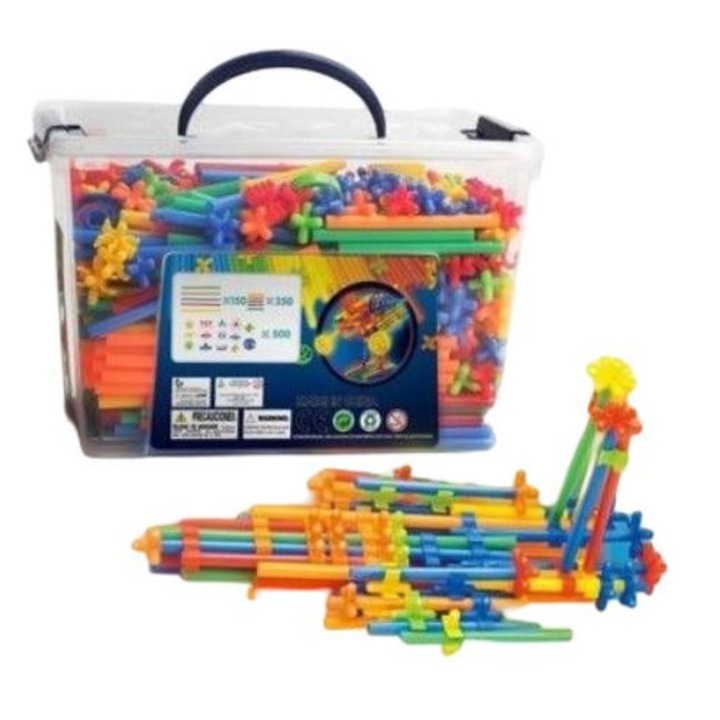 Строителни блокове, 3 години+, 1000 броя, Многоцветни