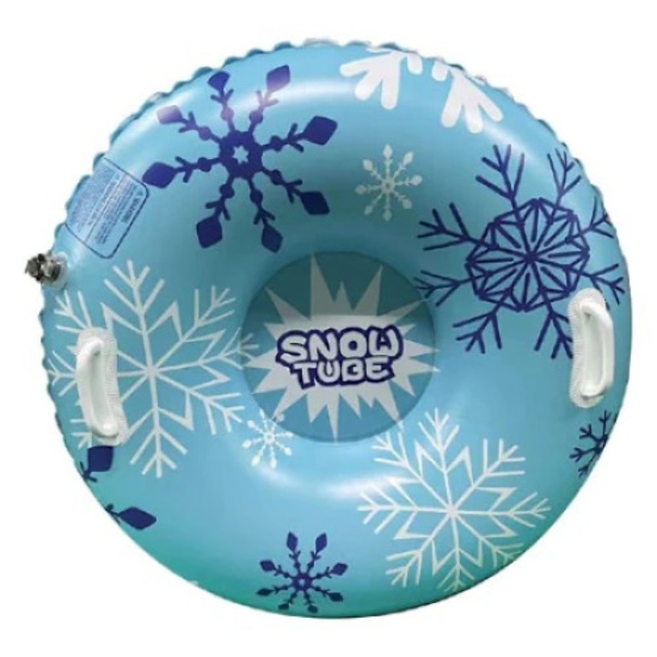 OEM felfújható gyermek szán, megerősített biztonsági fogantyúk és mély ülés, 92 cm, kék/fehér