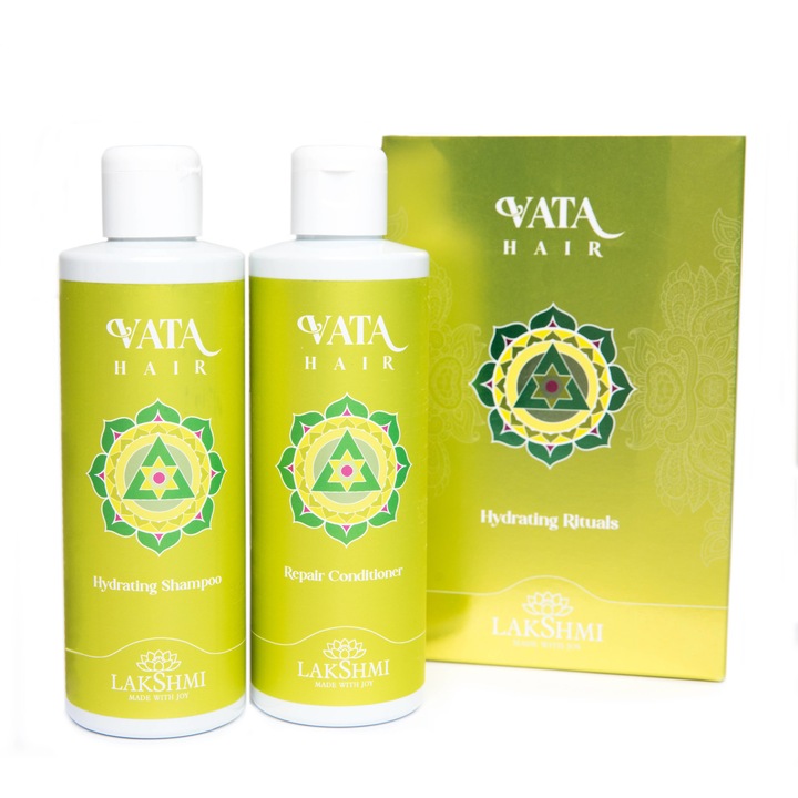 Set 2 produse pentru ingrijirea parului si a scalpului uscat sampon si balsam 400ml ritualul hydrating, Lakhsmi, eco bio