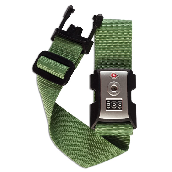 Curea bagaj cu cifru TSA, Worldpack, F10447, Verde