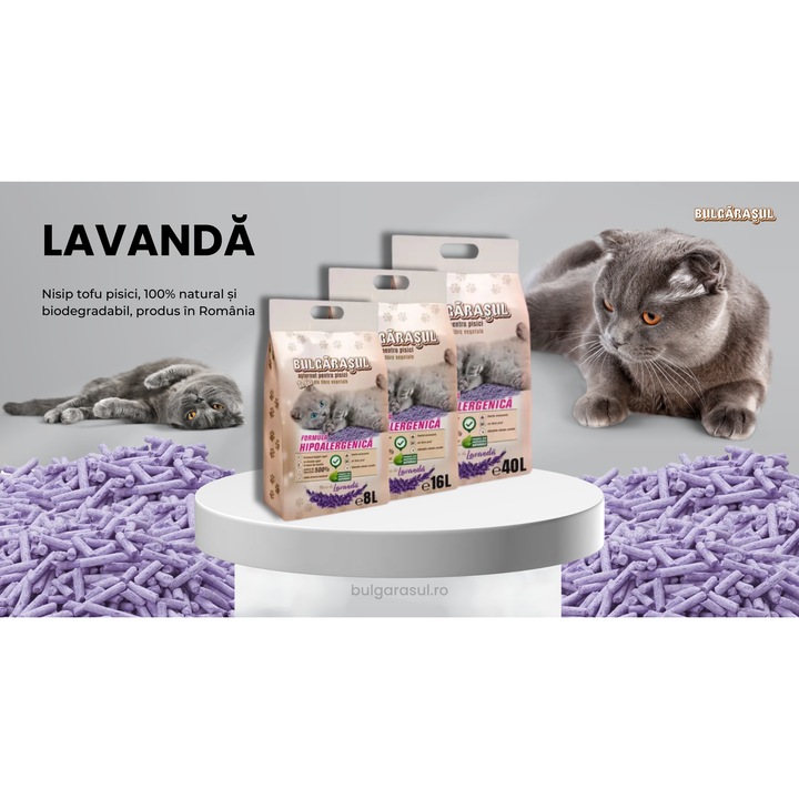 Asternut TOFU XTREME pentru Pisici – Lavanda, Ultra Absorbant, 100% Biodegradabil, 16L (6.6 kg)