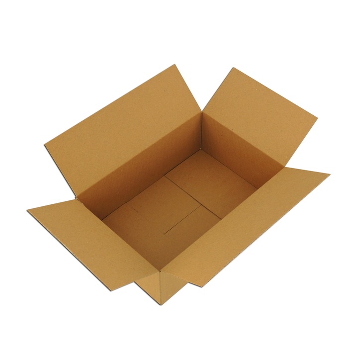 Set 200 cutii transport pentru curier, din carton, DeaSign, 120*120*60 mm, ondulat in 3 straturi, maro