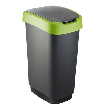 Cos gunoi Rotho, 50 l, negru-verde Cos gunoi Rotho, 50 l, negru-verde
