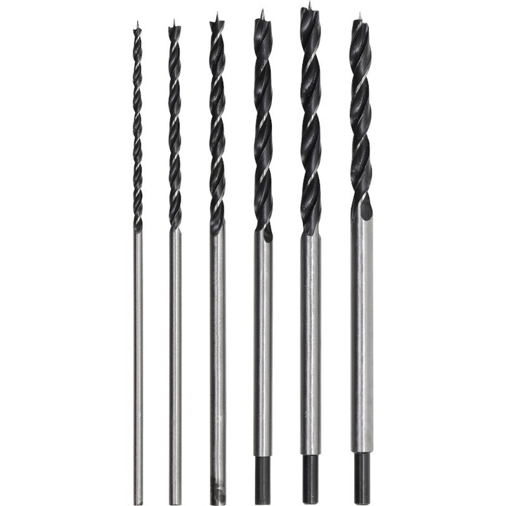 Set 6 burghie lungi pentru lemn, 6-14 mm