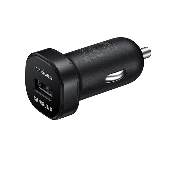 Адаптер за бързо зарядно за кола Samsung с 1xUSB интерфейс, черен