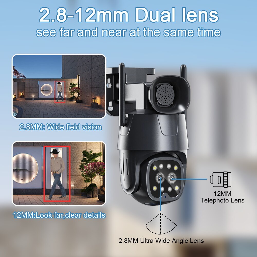 Camera de supraveghere inteligenta EVKVO DOY2-WiFi, fara fir, lentila ...