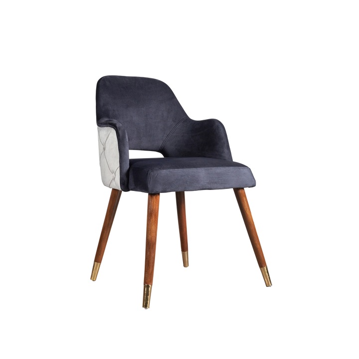 Scaun, Piele intoarsa, 89x50cm, Albastru